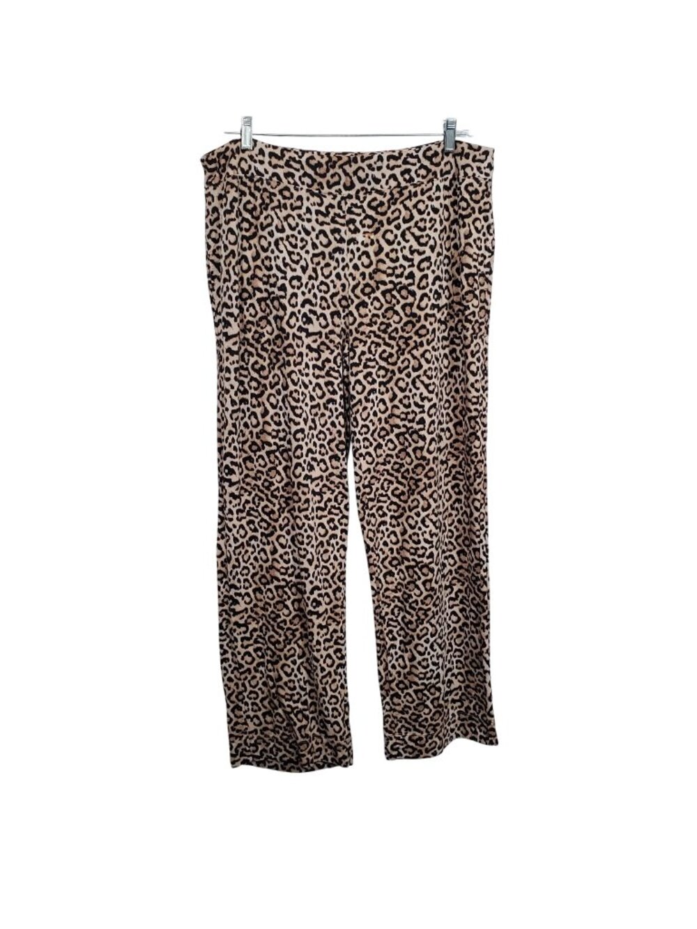 Soma Cool Nights Pajama Pants XL Leopard Animal Print Wide Leg Lounge Relaxed